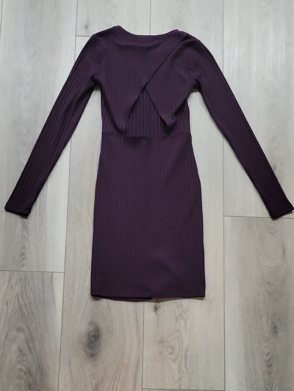 Forever 21 Plum Long-Sleeve Ribbed Bodycon Dress
